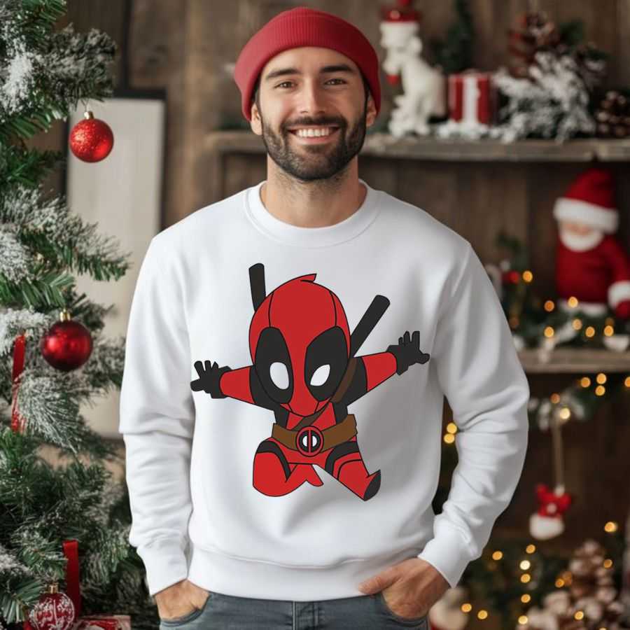 Cute Chibi Deadpool Action Pose Logo Sweatshirt 2 Cute Chibi Deadpool Action Pose Logo Sweatshirt 2